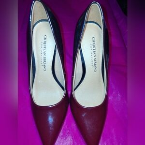 Christian Siriano Burgundy and Black Heels